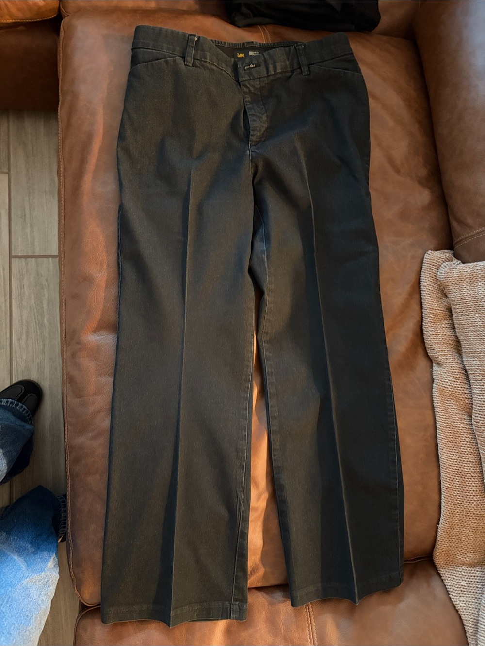 Lee Men's Dark Charcoal Dress Pants - Classic Straight Leg